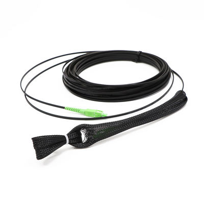 مونتاژ کابل فیبر سیاه , SC APC Patch Cord 1 Core One End with Draging Eye