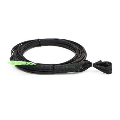 مونتاژ کابل فیبر سیاه , SC APC Patch Cord 1 Core One End with Draging Eye