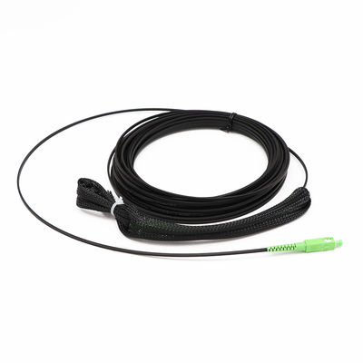 مونتاژ کابل فیبر سیاه , SC APC Patch Cord 1 Core One End with Draging Eye