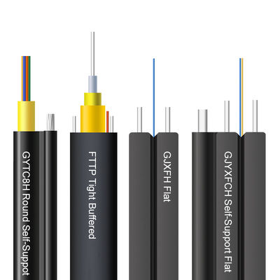 1 هسته ای Toneable G657A1 G657A2 G657A3 FTTP بافر محکم کابل قطره داخلی/خارجی برای مخابرات، کابل قطره تخت