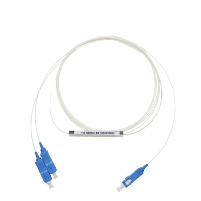 شکاف فیبر نوری G657A1 FTTH 1x2 , Mini PLC Splitter SC APC 0.9mm