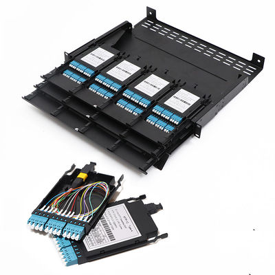 پچ پنل فیبر نوری با چگالی بالا 19 اینچ 1U MPO MTP-LC 24F 10G 40G