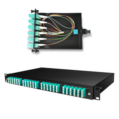 پچ پنل فیبر نوری با چگالی بالا 19 اینچ 1U MPO MTP-LC 24F 10G 40G