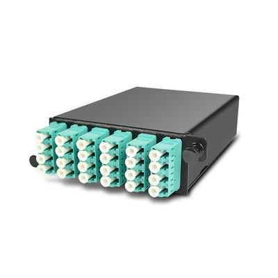 پچ پنل 144 هسته ای 19 اینچی MTP فیبر MPO با 4 عدد کاست OM3 MTP-LC