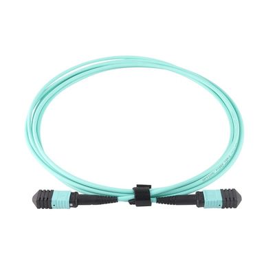 پچ سیم کابل فیبر 12 هسته ای 24 هسته ای، کابل پچ Mtp Mpo Om3 Om4 برای Qsfp