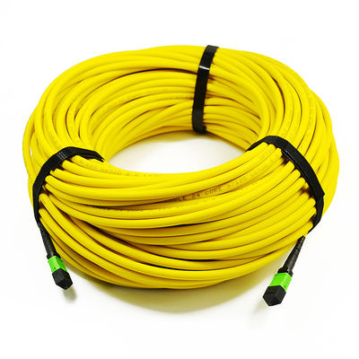 پچ سیم کابل فیبر 12 هسته ای 24 هسته ای، کابل پچ Mtp Mpo Om3 Om4 برای Qsfp