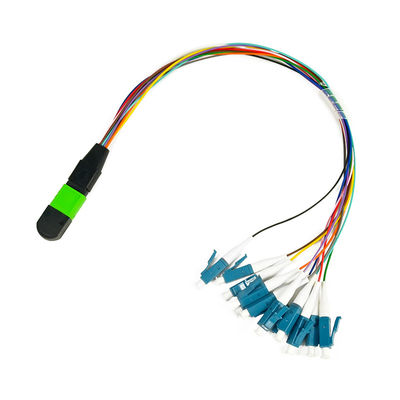 مونتاژ کابل فیبر رنگارنگ 8 هسته ای MPO To LC FC ST SC 0.9mm UPC Breakout