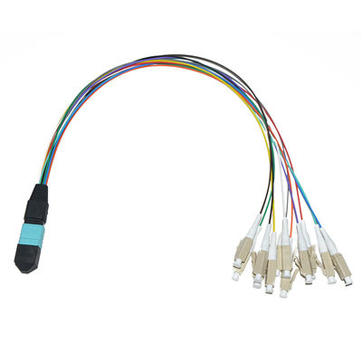 مونتاژ کابل فیبر رنگارنگ 8 هسته ای MPO To LC FC ST SC 0.9mm UPC Breakout