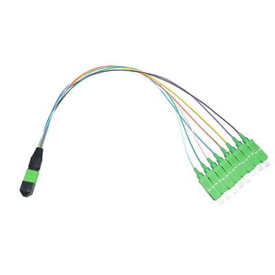 مونتاژ کابل فیبر رنگارنگ 8 هسته ای MPO To LC FC ST SC 0.9mm UPC Breakout