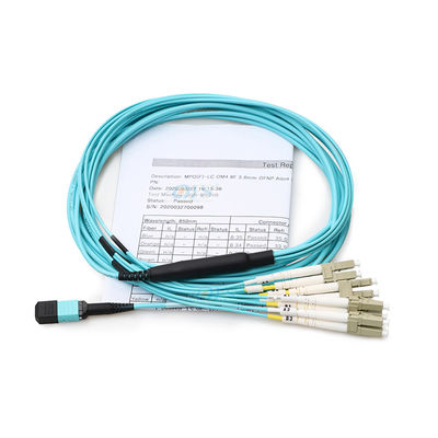 مونتاژ کابل فیبر 24 هسته ای، کابل شکست MPO به LC برای FTTH