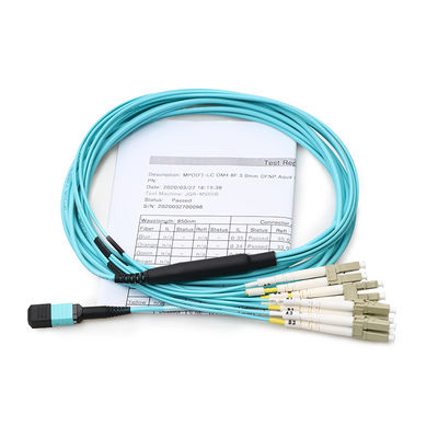 سفارشی سازی شده MPO LC Breakout Cable Fanout 8 Core برای مرکز داده