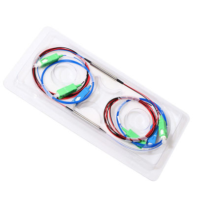 1X2 FWDM DWDM شکاف فیبر نوری 3 پورت 100G 200G برای سیستم های شبکه WDM