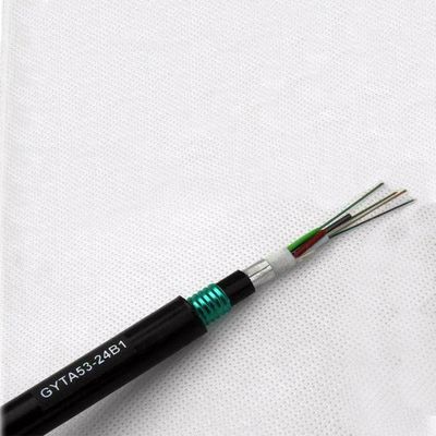 کابل فیبر نوری زره ​​پوش زیرزمینی GYTA53 Outdoor 12 24 48 Core PE Out