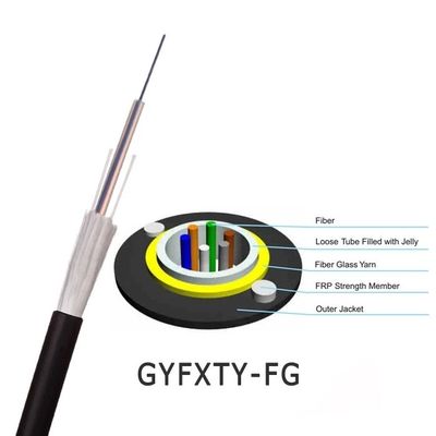 کابل فیبر نوری GYFXTY FRP Strength 24 Core حالت تک برای فضای باز